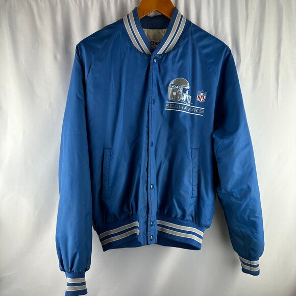 Vintage 90's Chalkline NFL Seattle Seahawks Satin Style Varsity Jacket - Picture 2 of 16